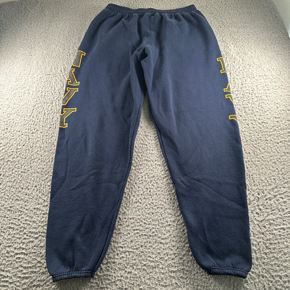 Vtg US Navy Soffe Sweatpants Size XL Navy Yellow Fleece Jogger Cozy Made In USA